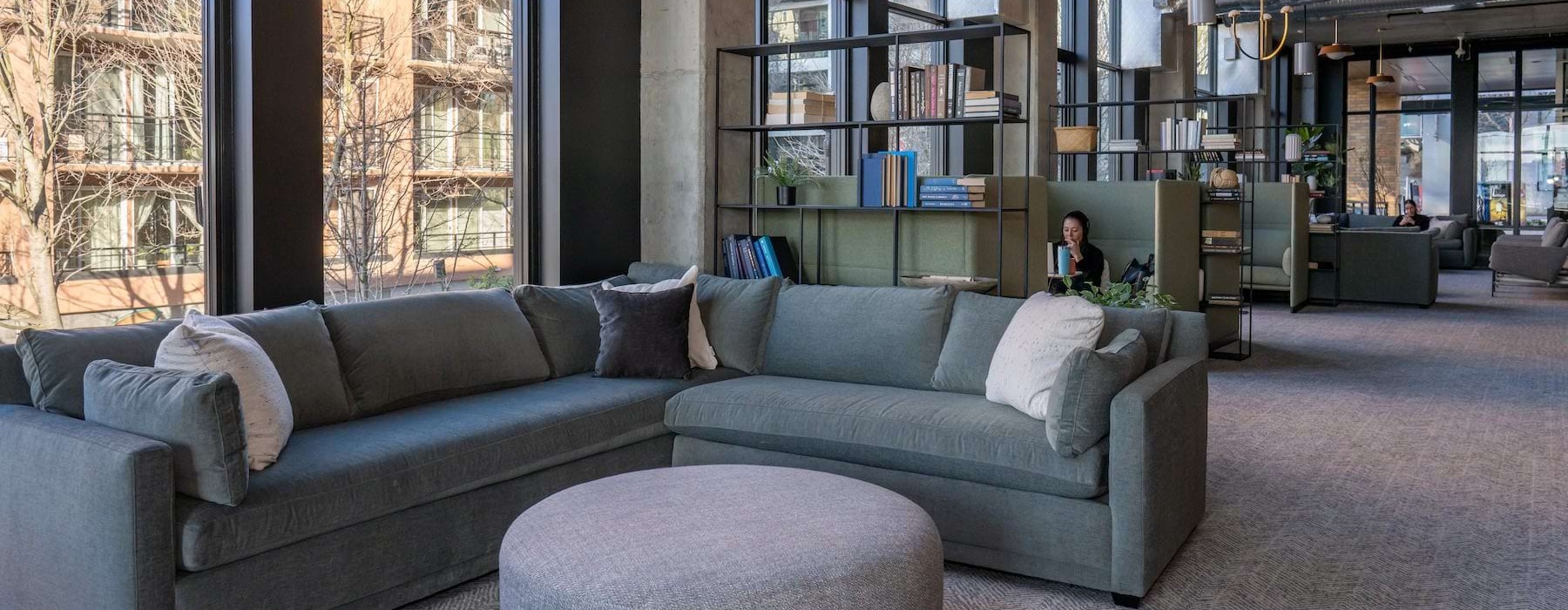 a clubroom with a couch